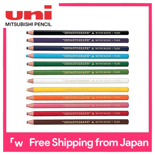 NEW Mitsubishi Pencil Colored Pencil Oily Dermatograph No.7600 Black 1 dozen 