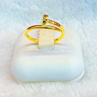 (ผ่อน0% บัตรเครดิต) แหวนทองตะปู ครึ่งสลึง 1.9กรัม 96.5%  [พร้อมใบรับประกันทุกชิ้น]