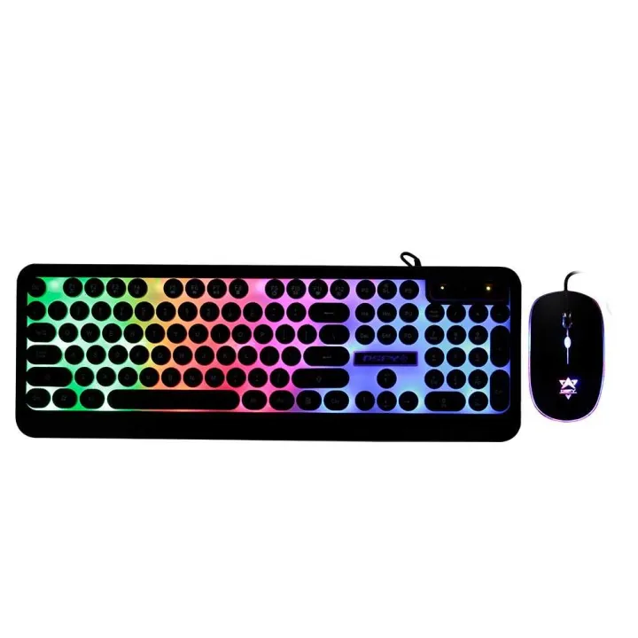 Wired Gaming Keyboard and Mouse Combo 104 Keys Rainbow Backlit Keybaord