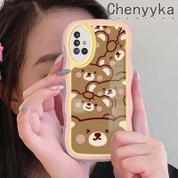 Chenyyka เคส M40s ลายหมีปลอกสำหรับ Samsung กาแลคซี A51 4G A51 5G เคสรูปหมีน่ารักแฟชั่นลายคลื่นขอบเป็นคลื่นกันกระแทกหลากสีดีไซน์ใหม่เคสโทรศัพท์แบบใสนิ่มเคสป้องกันเลนส์กล้องซิลิโคนใส