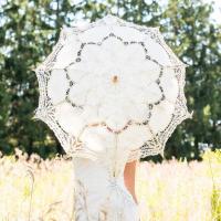 82cm Cotton Lace Flower Umbrella Lolita Bridal Lace Parasol  Wedding Bride Umbrella White Wedding Umbrella Sun Umbrella Sunshade Umbrellas