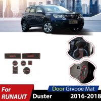 Non-Slip Mats Interior Door Pad Cup Mat For Renault Duster Essories 2018-2016 Auto Gate Slot Cup Mats 2017