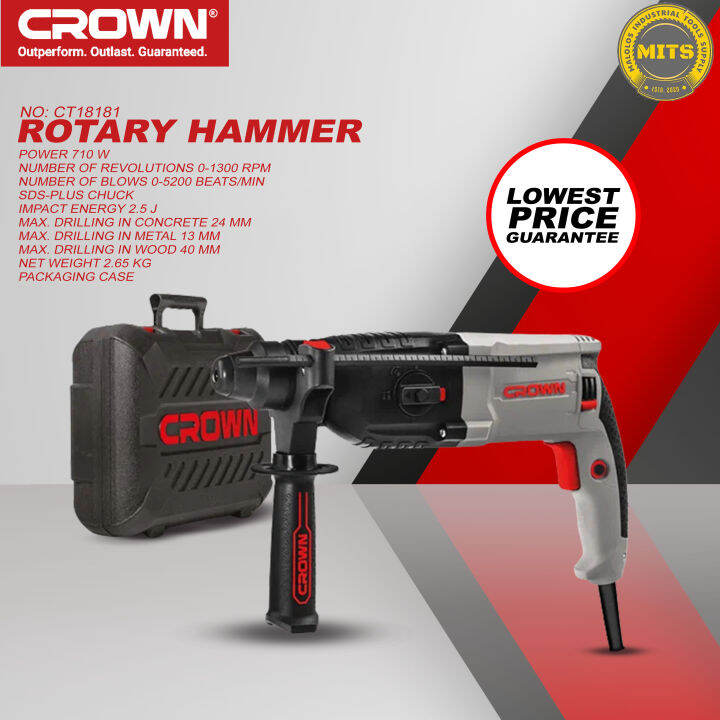 CROWN 710W SDS+ ROTARY HAMMER Lazada PH