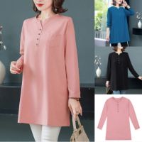 COD DSFERTRETRE Middle-aged Long Sleeved T-shirt Plus Size Women Loose Top Women