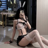 ﹍✈ Women Sexy Lingerie Bunny Girl Cosplay Anime Bra Shorts Set Crotchless Underwear Costume Hot Lace Body Suit Erotic Role Play