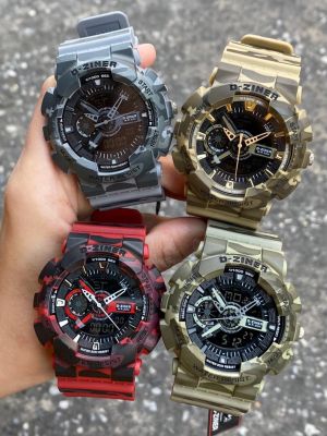 Watchhiend D-ziner นาฬิกาข้อมือแบรนแท้ กันน้ำ100% หน้าปัดลายทหารขนาด 55มม. มีไฟ จับเวลา ตั้งปลุก มีวันที่ เดือน ปี พร้อมกล่องแบรนด์ฟรี ส่งเร็ว