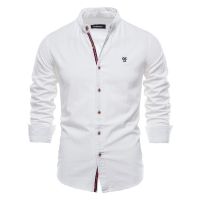 AIOPESON New Cotton Social Shirt Men Solid Color High Quality Long Sleeve Shirt for Men Lapel Casual Social Mens Shirts