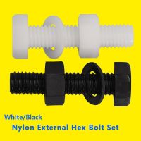 Nylon External Hex Bolt Outer Hexagon Machine  Screw  Lock Washer   and Nut Assemblies Screw and Nut Set Black Nails Screws Fasteners