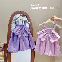 Girls Dress with Angel Wing Elegant Summer Sundress for Baby Girl Cotton Vacation Clothes Party Dress  by Hs2023