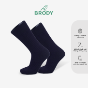 Tất nam cổ cao BRODY Xanh Navy cotton combed dệt kim Thời trang nam Công