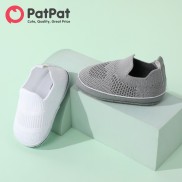 PatPat Shoes Giày Tập Đi Thoáng Khí Họa Tiết Trái Tim Kẻ Sọc Cho Bé Trai