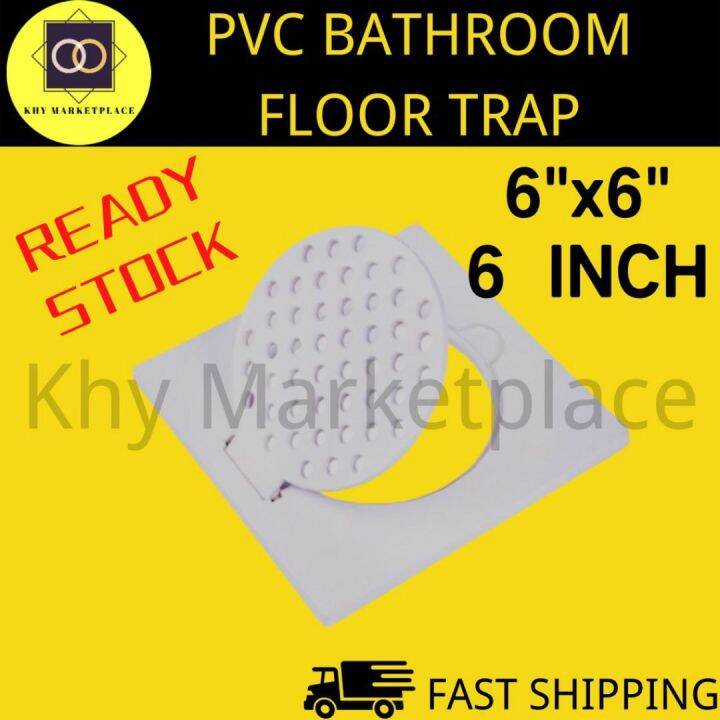 6''x6'' PVC Grating White Color Trap / Toilet Drain Cover / Floor Trap
