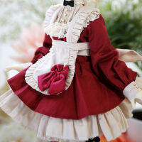 ตุ๊กตา BJD เสื้อผ้า diy 1/6 1/3 ของเล่นสาว lolita custom Vintage Maid Dress