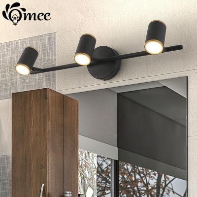 Modern LED front mirror light Black or White bathroom makeup wall lamps vanity toilet wall mounted sconces lighting