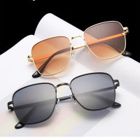 Classic Fashion Women Oversized Sunglasses Anti-Reflective Mirror Vintage Square Metal Glasses Men Driving Sun Glasses Uv400