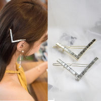 Rhinestone V Shape Hairpin Hair Clip Barrette Lady Long Hair Clip Pin Holder Hair Accessories for Wedding Party Fashion Women