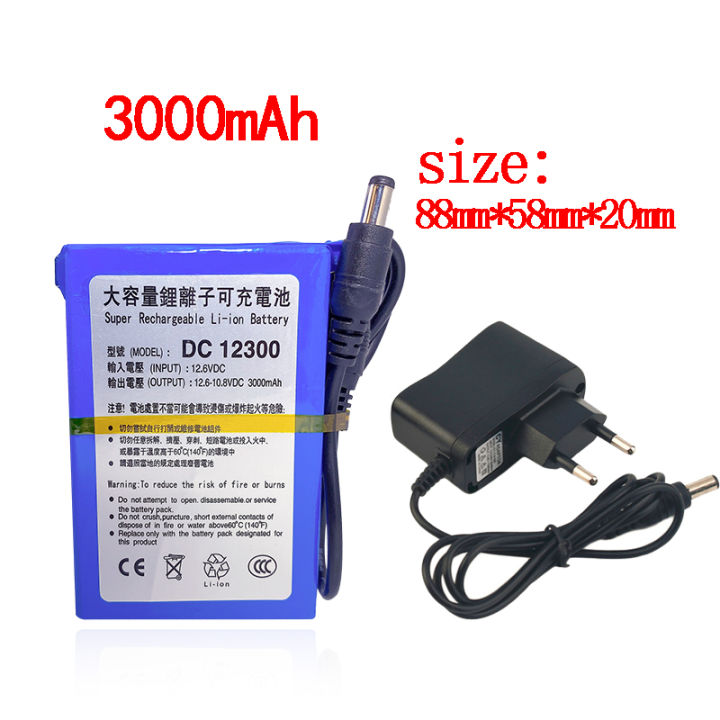 New DC 12v 3000-20000mAh Lithium ion rechargeable Battery High capacity ac power charger with 4 kinds of Capacity selection