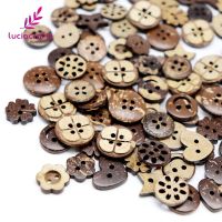 Random Mix Size  Coconut Wooden Buttons Assorted DIY Sewing Scrapbooking Button Accessories E0219 Haberdashery