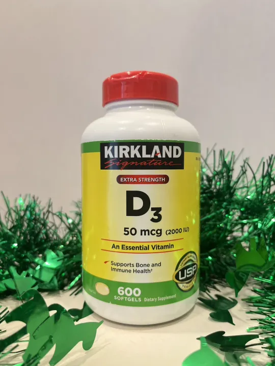 วิตามินD3 Kirkland Signature Vitamin D3 2000 IU, 600 Softgels Lazada.co.th