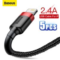 [3C electronic digital] Baseus 2/5ชิ้น2.4A ชาร์จเร็วสายสำหรับ iPhone สาย USB สายสำหรับ iPhone 14 13 12 11 Pro Max XS 8สายเคเบิลสายชาร์จแบตเตอรี่สายข้อมูล