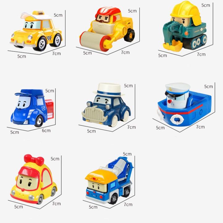 buanar8ตุ๊กตาการ์ตูนน่ารักคาร์บอนไฟเบอร์สำหรับเด็ก-robocar-poli