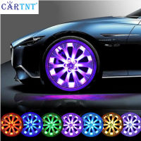 CarTnT แฟลชแสงโซลาร์ LED ล้อรถ2ชิ้นกันน้ำหลอดไฟ RGB พลังงานแสงอาทิตย์ยางรถอุปกรณ์เสริมรถยนต์โคมไฟสร้างบรรยากาศหลากสี