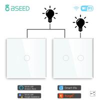 【DT】hot！ BSEED Wifi Switches 1/2Gang 1/2Way Panel Tuya 2Pack