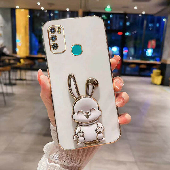 andyh-new-design-for-infinix-hot9-play-x680-x680b-x680c-case-luxury-3d-stereo-stand-bracket-smile-rabbit-electroplating-smooth-phone-case-fashion-cute-soft-case