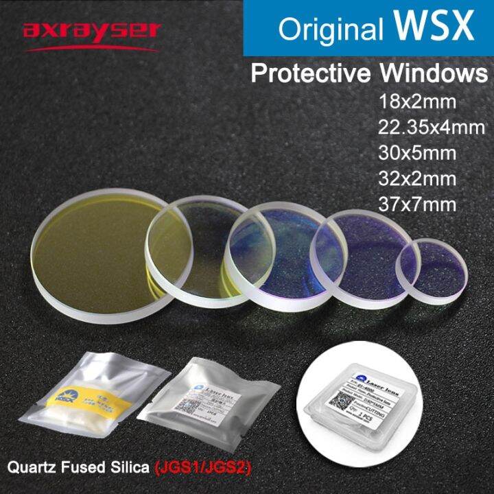 wsx-30x5เลนส์เดิมเลเซอร์สำหรับป้องกันหน้าต่าง4kw-1064nm-jgs1ซิลิก้า18x2ออปติคอล20x2สำหรับตัดไฟเบอร์-kc13-15