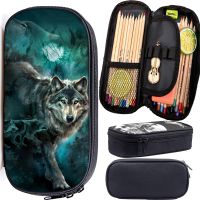 Wolf Cute Stationery Bag Boys Girls Pencil Case Fashion Cute Novelty Animal High Quality Kids Pencil Bag Daily Pencil Case Gifts