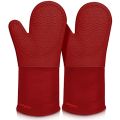 Silicone Oven Mitts, Durable sungwoo Heat Resistant Oven Gloves with  Quilted Liner Non-Slip Textured Grip Perfect for BBQ, Baking, Cooking and