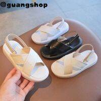 guangshop Minimalist All-Match Baby Girls &amp; Boys รองเท้าแตะสีขาว Velcro นุ่มสบาย Anti-Slippery Beach รองเท้า2-16ปีเด็กรองเท้า T22N06CC-50