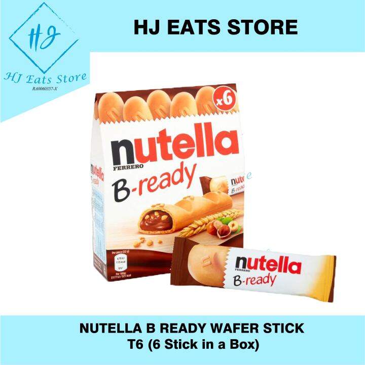 FERRERO NUTELLA B-READY WAFER FILLED WITH HAZELNUT SPREAD WITH COCOA T6 ...