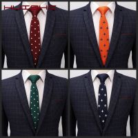 【cw】 HUISHI Tie New Fashion Men 39;s Knit Knitted Necktie Dot Star Woven Cravate Narrow Neck 【hot】