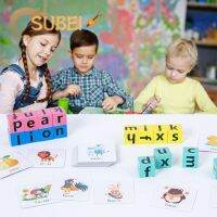 ✸ Sukaa เกมสะกดคําตัวอักษร บล็อกใหม่ แฟลช Montessori ของเล่นไม้