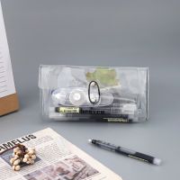 Fashion Transparent Pencil Bag Kawaii Korean Simple Style Stationery PVC Pencil Case School Office Organization Storage Supplies
