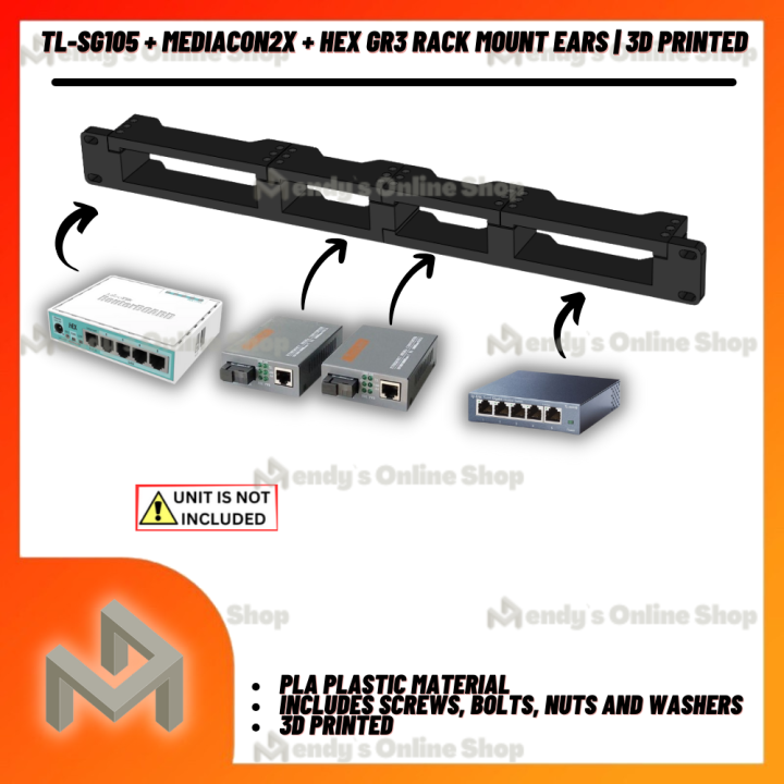 TL-SG105 + MEDIACON2X + HEX GR3 RACK MOUNT EARS | 3D PRINTE | Lazada PH