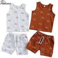 2021 Baby Summer Clothing Newborn Baby 2-piece Outfit Set Fashion Sun Print Tank Top Shirt +Shorts Set for Kids Boys Girls  by Hs2023