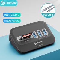 PHIXERO USB 3.2 Docking Station HUB Type C USB 3.0 Adapter Multifunction Multi Ports Docking Station with SD Card for Laptop PC