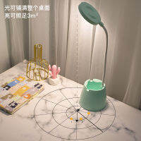 D2โคมไฟตั้งโต๊ะ Led USB Touch Night Light Stepless Dimming Light Eye Protection การเรียนรู้ Multi-Function cket ผู้ถือปากกา