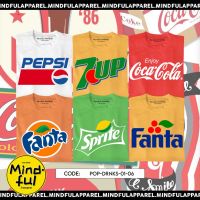 【New】POP CULTURE COKE PEPSI FANTA GRAPHIC TEES | MINDFUL APPAREL T-SHIRTเสื้อยืด