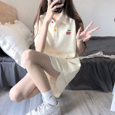 [Spot] Embroidery set Sports Womens Student Japanese summer cute loose short sleeve shorts two-piece set 2023