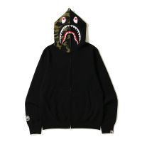 BAPE แจ็คเก็ตเสื้อกันหนาวคลาสสิกยี่ห้อ BAPE คาร์ดิแกนมีฮู้ดลายพราง,คาร์ดิแกนแขนยาวทรงหลวมชายและหญิง