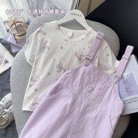 CUI YI SHOP Wear 2022 New Cartoon Star Dew overalls short-sleeved childrens two-piece set