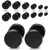 DD Store Fashion Style Black 6 Pairs of Suits Round Dumbbell Earrings