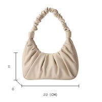 Fashion Soft Leather Women Handbag Sling Bag Korean Style Cloud Bag Underarm Bag