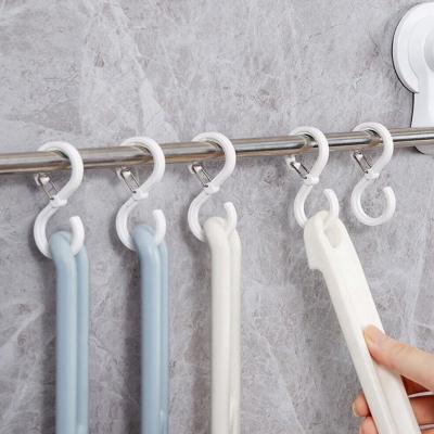 S-Shaped Card Position Hook Wardrobe Closet Hook Household Tie Rack Coat Punch-Free Hat Storage Snap Ring D6I8