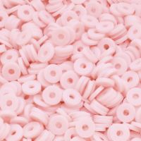 Flat Round Polymer Resin Clay Beads Chip Disk Loose Spacer Handmade Beads For DIY Jewelry Making Bracelets Flesh PINK