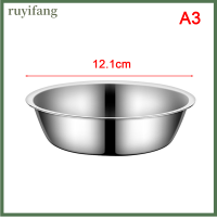 Ruyifang ชามให้อาหารโลหะถ้วยอาหารสัตว์เลี้ยงเครื่องดื่มอาหารแมวและสุนัขสแตนเลสชามอาหารสุนัขความจุมากทนทาน