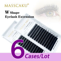 6caselot MASSCAKU sell 8-15mm &amp; mix length individual faux mink eyelashes extensions 3D premade fans W clusters private label